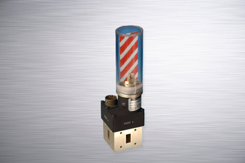DPDT Transfer , WR62 Waveguide Switch, Custom Position Indicator Flag, 12.4 – 18 GHz